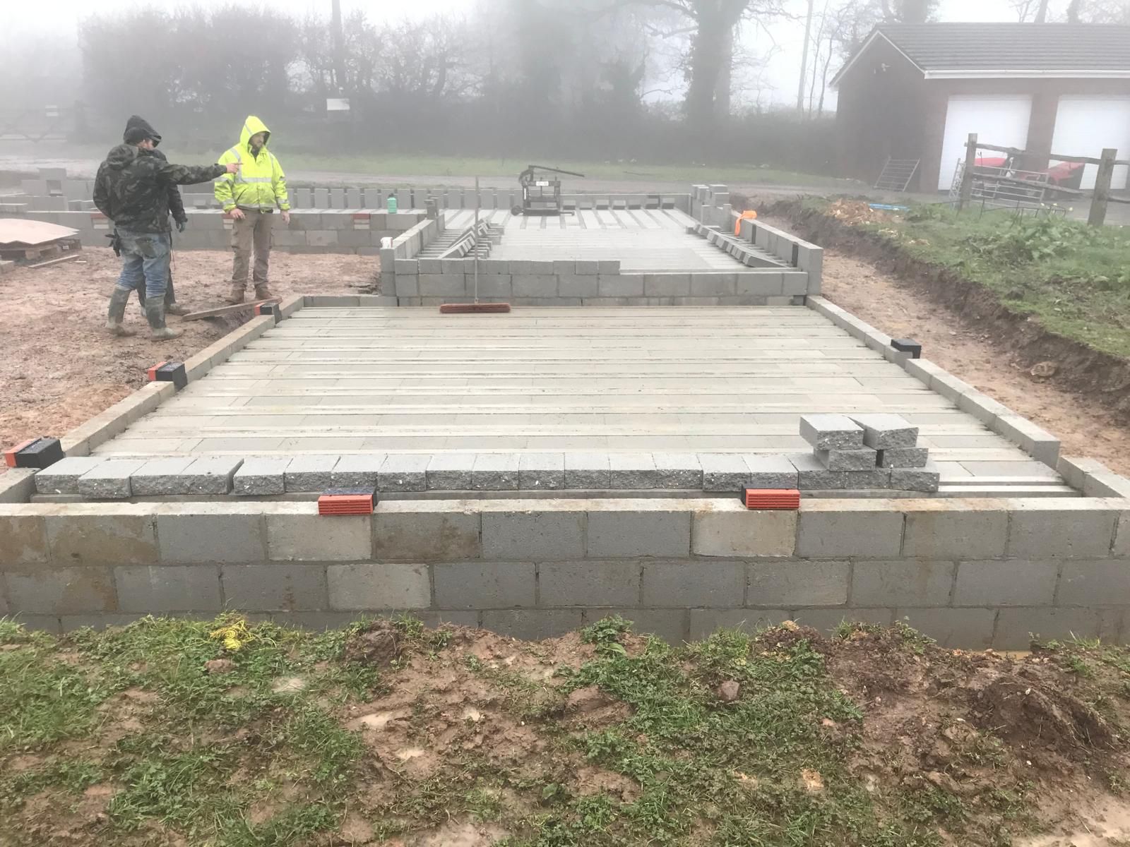 Block and beam base for new farm shop in Sheldon, Dunkeswell